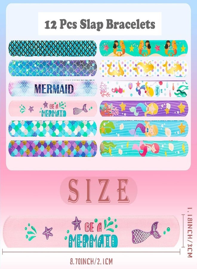 STORE 2508 Pack of 12 Mermaid Theme Slap Bracelets Bands Mermaid Slap Bands for Kids Birthday Party Return Gifts for Boys Girls (Pack of 12) - Image 2
