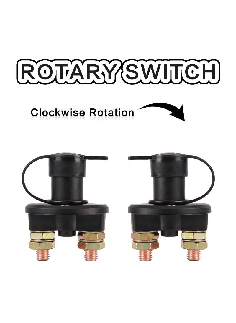 SYOSI Battery Disconnect Switch, 12V 24V Battery Isolator Cut Off Power Kill Switch for Marine Car Boat RV ATV Auto Truck Vehicle, On Off Battery Master Switch with Waterproof Key and Cover, 2PCS  - Image 3