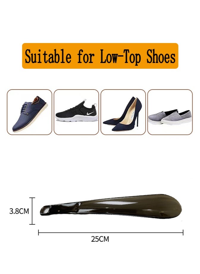 25cm Mini Portable Short Handled Plastic Shoehorn,Lazy Shoe Helper,Shoe Horn with Hanging Holes for Home/Office/Shoe Store/Travel,Colour Grey - Image 2