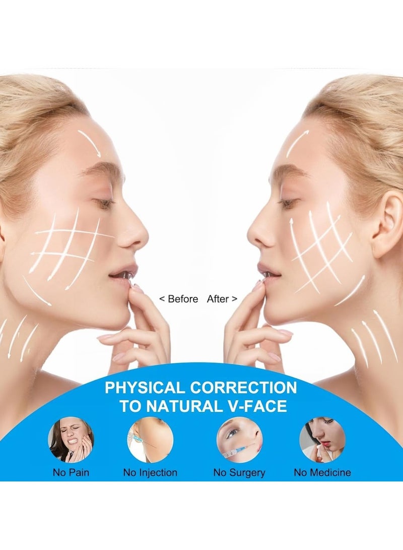 أربطة رفع الذقن, قناع النوم لنحت الوجه الجمالي, قناع تشكيل الوجه على شكل حرف V قابل لإعادة الاستخدام, حافظ على فمك مغلقا أثناء النوم, للوجه والرقبة والذقن, للنساء والرجال - Image 2