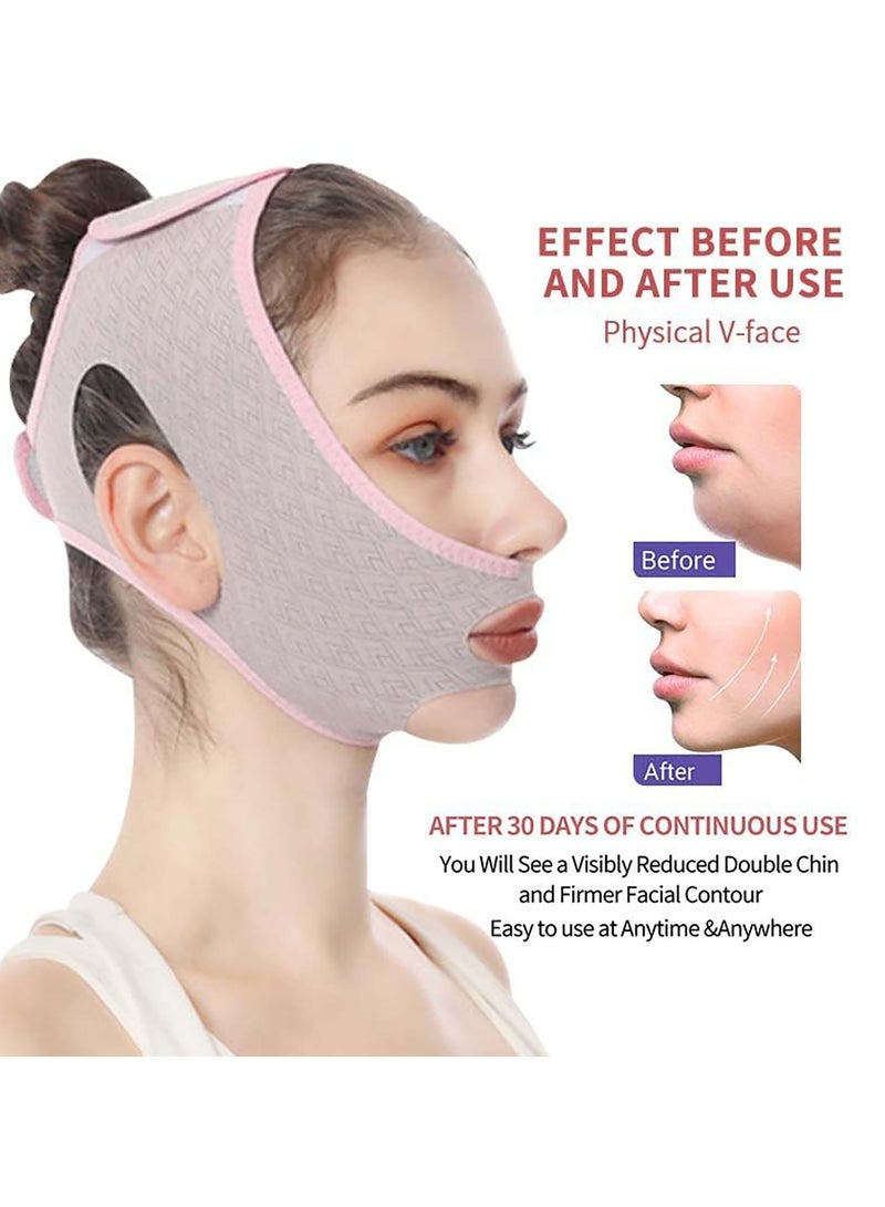 أربطة رفع الذقن, قناع النوم لنحت الوجه الجمالي, قناع تشكيل الوجه على شكل حرف V قابل لإعادة الاستخدام, حافظ على فمك مغلقا أثناء النوم, للوجه والرقبة والذقن, للنساء والرجال - Image 4