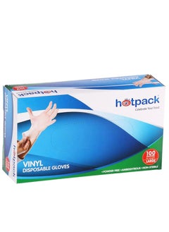 Hotpack Hotpack Vinyl Powder Free Gloves Large 100's 