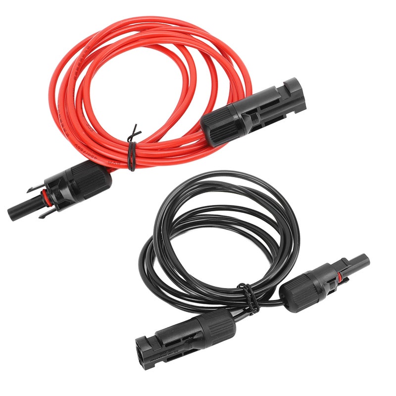 كابل تمديل لوحة شمسية 2 متر (6.6 قدم) 12AWG مع موصل أنثوي وذكر أحمر وأسود 2.5 ملم² - Image 5