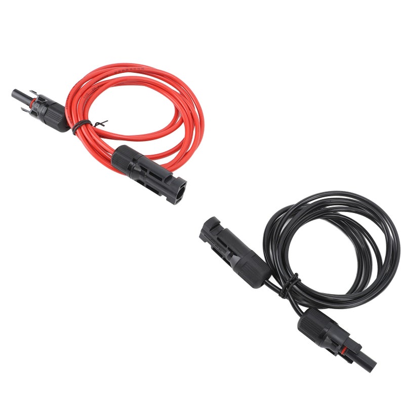 كابل تمديل لوحة شمسية 2 متر (6.6 قدم) 12AWG مع موصل أنثوي وذكر أحمر وأسود 2.5 ملم² - Image 3