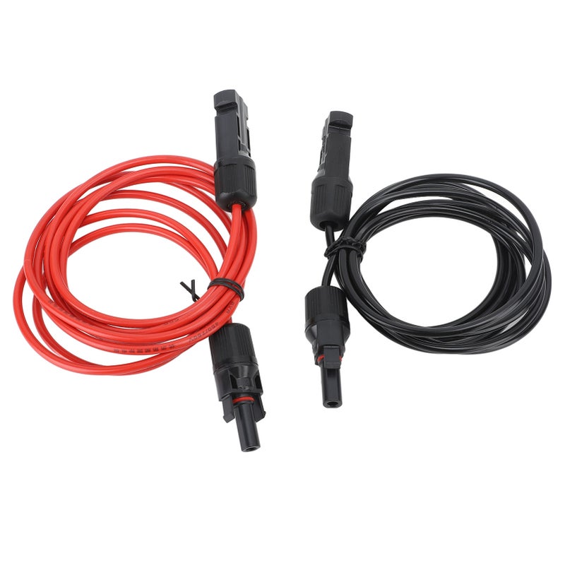 كابل تمديل لوحة شمسية 2 متر (6.6 قدم) 12AWG مع موصل أنثوي وذكر أحمر وأسود 2.5 ملم² - Image 2