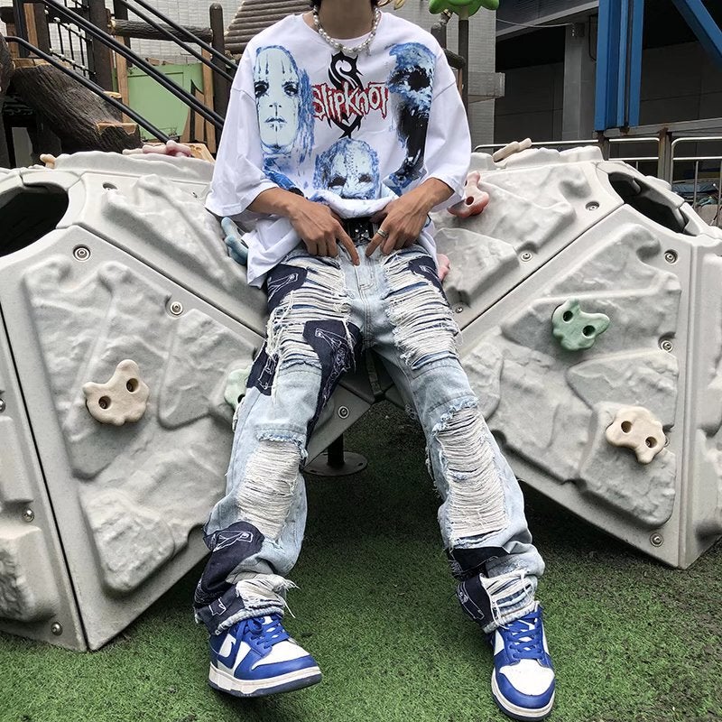 Unisex Classic Denim Jeans Loose Fit Daily Outdoor Wear - Image 1