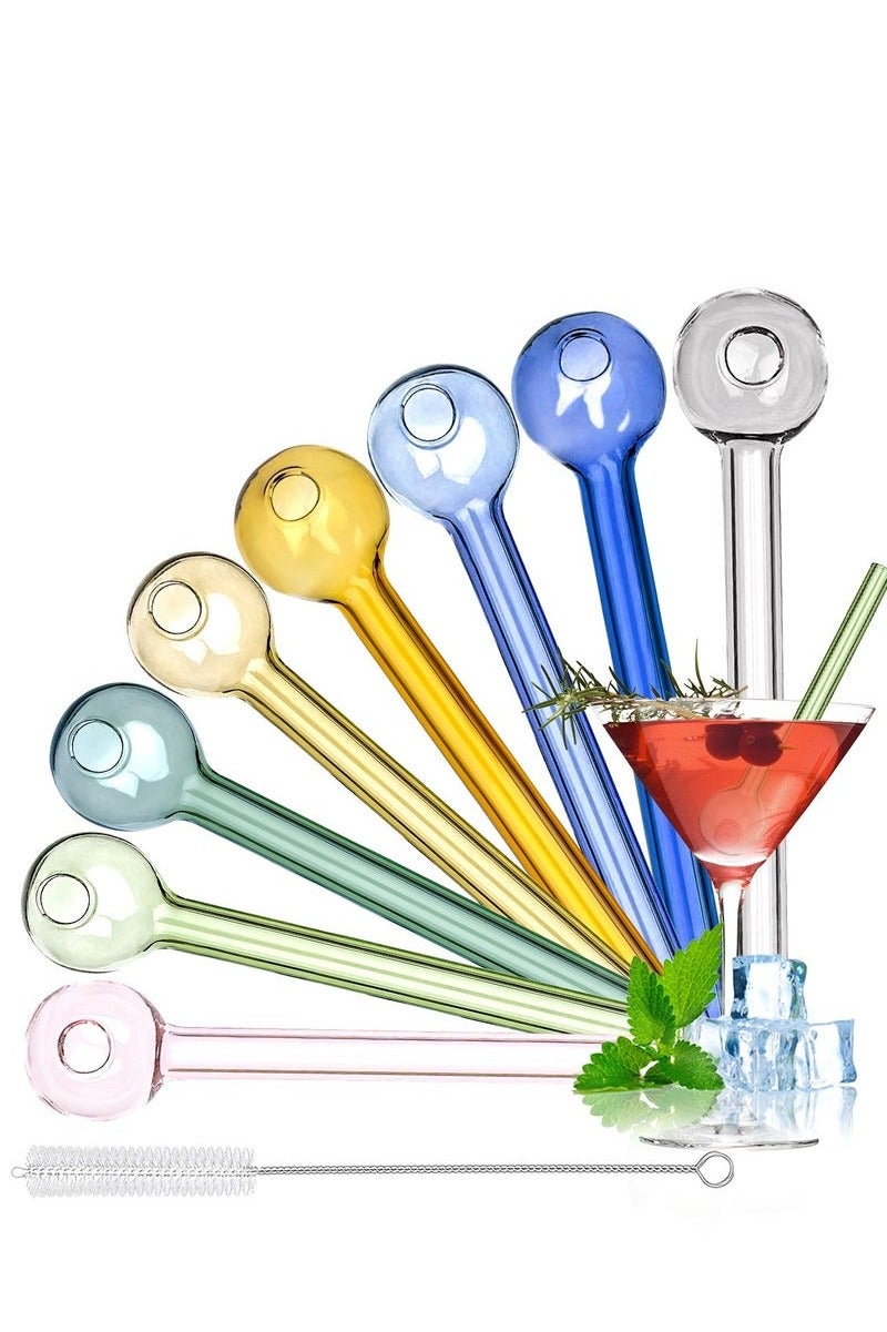 روكاوات 8 أجهزة كمبيوتر قابلة لإعادة الاستخدام ، مجموعة قش ، 4 بوصات مقاومة للشرب مع فرشاة التنظيف ، خالية من BPA ، غسالة صحون آمنة ، مثالية للعصائر ، القهوة ، العصير ، المشروبات الساخنة/الباردة - Image 1