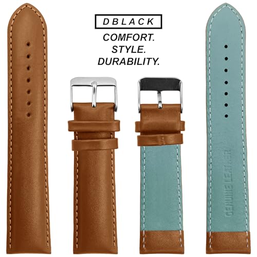 DBLACK ‘’ZEUS’’ Genuine Leather Watch Strap, Minimalist Design Watch Belt // For 18mm, 20mm, 22mm, or 24mm Full-Padded Watch Band (Choose Your Size & Color) (Tan, 22mm) - Image 4
