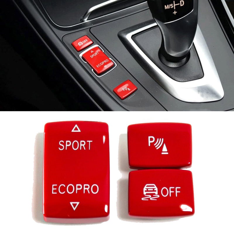 غطاء زر نقل الحركة YUNHECAM 3 قطع من ABS لزر رادار ESP الرياضي بديل متوافق مع BMW 1 2 3 4 سلسلة F20 F22 F30 F32 2013 2014 2015 2016 2017 2018 2019
