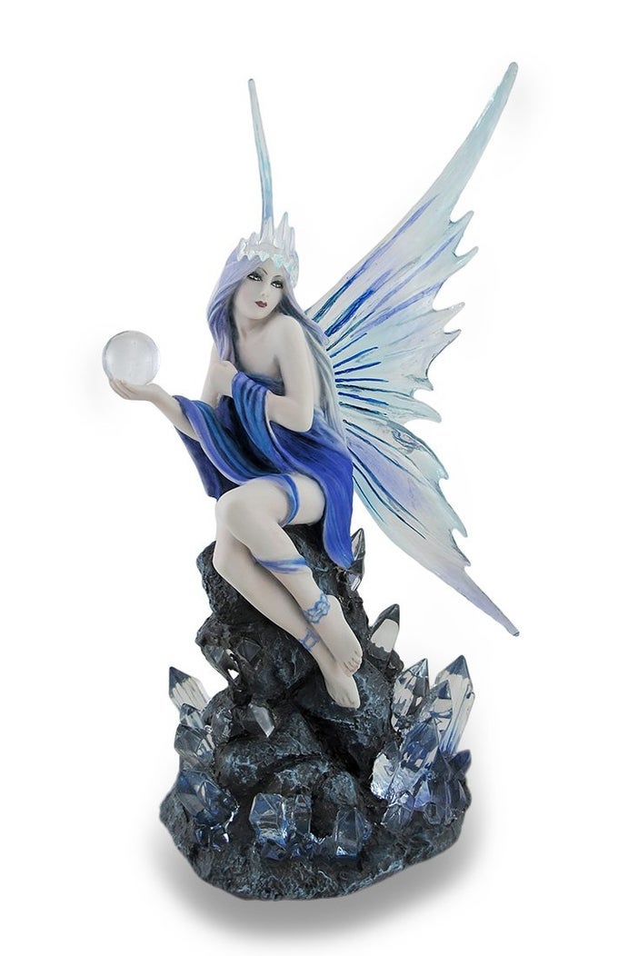ANNE STOKES BLUE AND PURPLE STARGAZER FAIRY STATUE