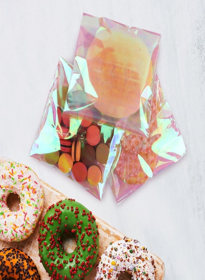 Motroce 200 PCS Self Sealing Cellophane Treat Bags, 5 x 7 Inches Self Adhesive Clear Iridescent Cellophane Bag, Small Resealable Individual Cookie Bags for Packaging Gift Giving, Candy, Pretzels, Treats - Image 5