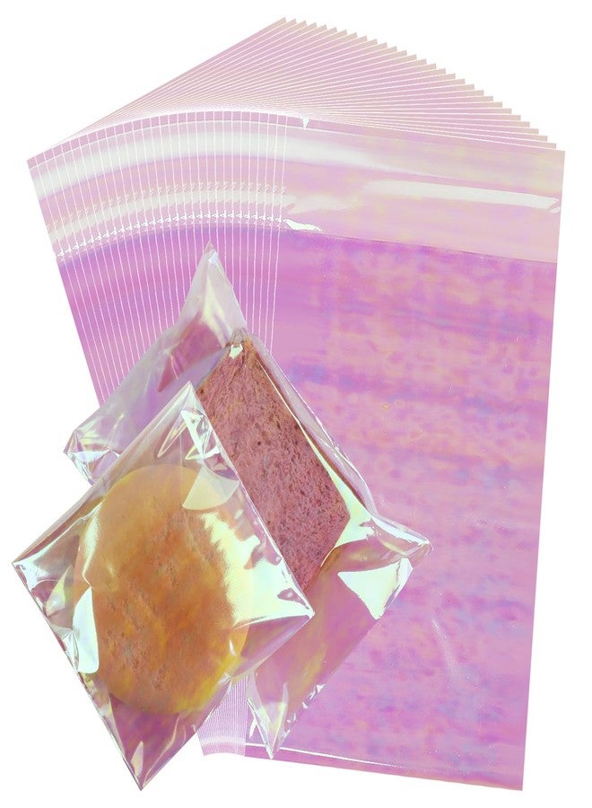 Motroce 200 PCS Self Sealing Cellophane Treat Bags, 5 x 7 Inches Self Adhesive Clear Iridescent Cellophane Bag, Small Resealable Individual Cookie Bags for Packaging Gift Giving, Candy, Pretzels, Treats - Image 1