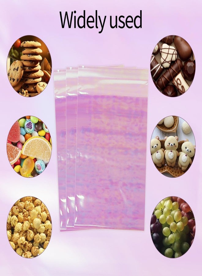 Motroce 200 PCS Self Sealing Cellophane Treat Bags, 5 x 7 Inches Self Adhesive Clear Iridescent Cellophane Bag, Small Resealable Individual Cookie Bags for Packaging Gift Giving, Candy, Pretzels, Treats - Image 4