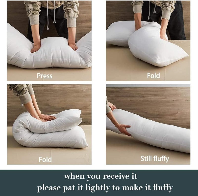 Habitat Ada Ultra Soft Full Body Pillows Insert Breathable Large Bed Pillow for Adults Micro Fiber Long Side Sleeper Pillow for Sleeping 18x54 inch White - Image 5