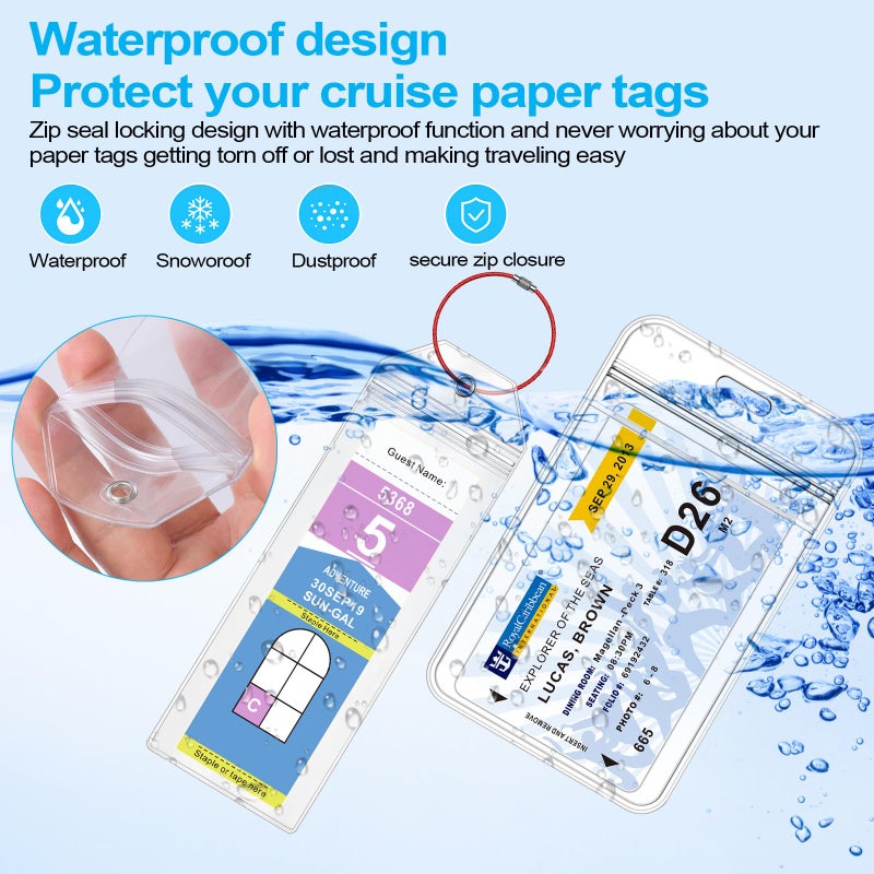 Maloun 4 Pack Clear Cruise Luggage Tag Holder for Royal Caribbean and Celebrity Ships, 2 Pack Cruise Lanyards and Waterproof ID Badge Holder Suitable for Cruise Card, Cruise Essential Travel Accessories - Image 4