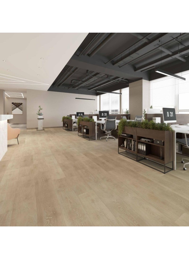 Generic - Stone Plastic Composite tile (SPC flooring)- Easy Click and Lock System- 5.5 mm thickness| 10 Years Warranty | 10 planks in a box (Ice Oak) - Image 1