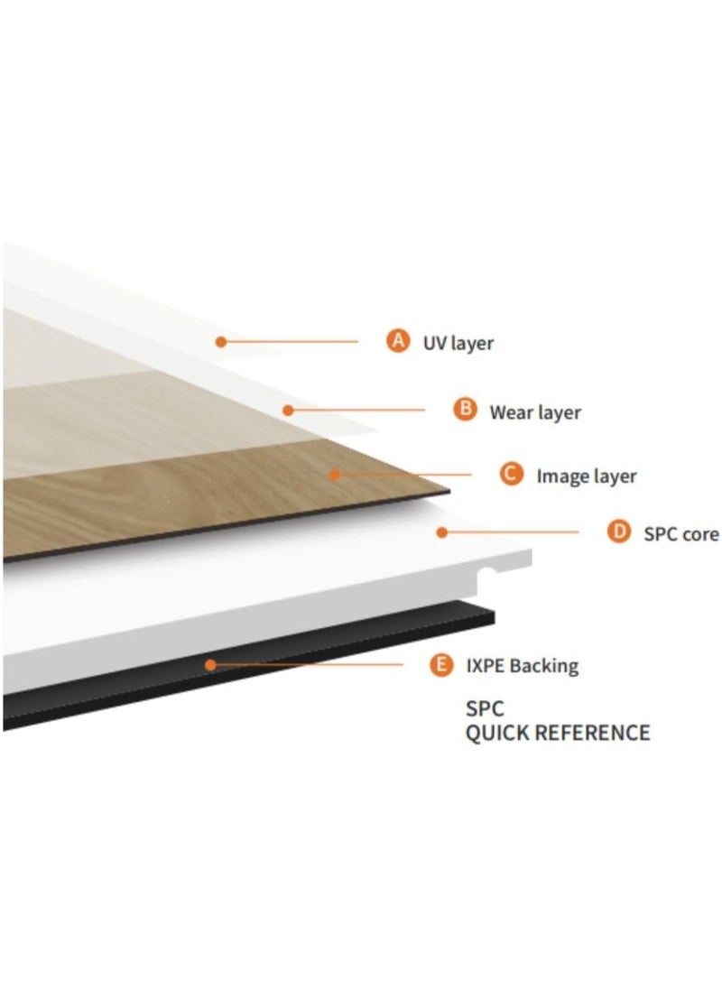 Generic - Stone Plastic Composite tile (SPC flooring)- Easy Click and Lock System- 5.5 mm thickness| 10 Years Warranty | 10 planks in a box (Ice Oak) - Image 1