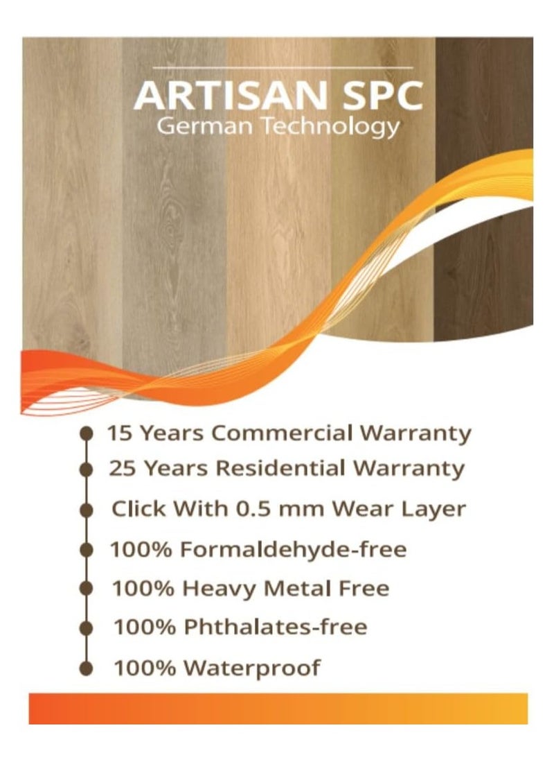 Generic - Stone Plastic Composite tile (SPC flooring)- Easy Click and Lock System- 5.5 mm thickness| 10 Years Warranty | 10 planks in a box (Ice Oak) - Image 1