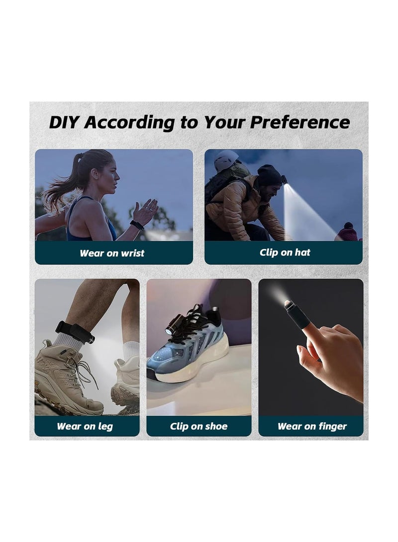 Versatile 5-in-1 LED Wrist  Finger Flashlight, Rechargeable, Hands-Free Running Light with 3 Modes, IP67 Waterproof, USB-C Fast Charging, Perfect for Running, Fishing, Cycling, Emergencies - Image 3