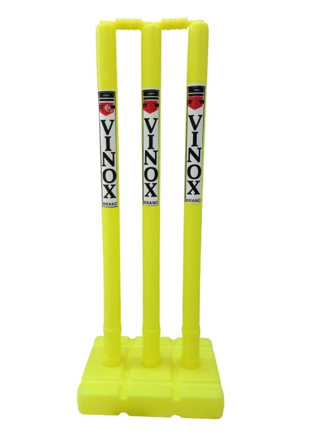 VINOX Cricket PVC Plastic Spring Back Stump Set PVC Wicket Set for Youth and Seniour (Green) - Image 1