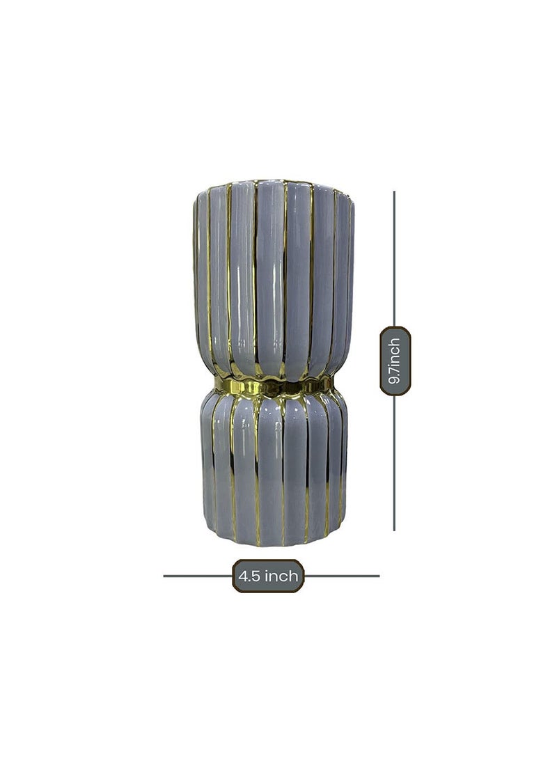 Art Street Art Street Ceramic Flower Vase for Living Room, Modern Decorative Home Décor Accessories, Flower Vases for Centerpieces & Tables (Grey, 4.5x9.7 Inch)  - Image 4
