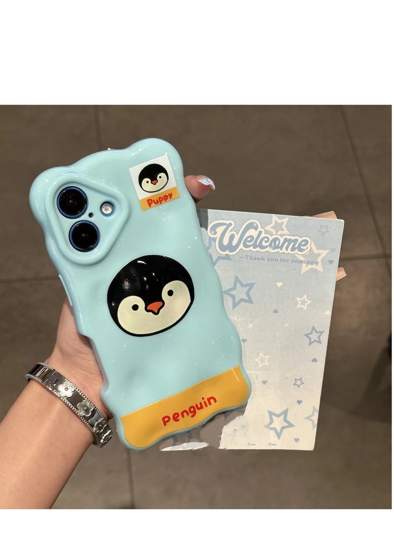 NIBEMINENT Cute Animal Avatar Protective TPU Case Cover For iPhone 14 Pro Max, Blue