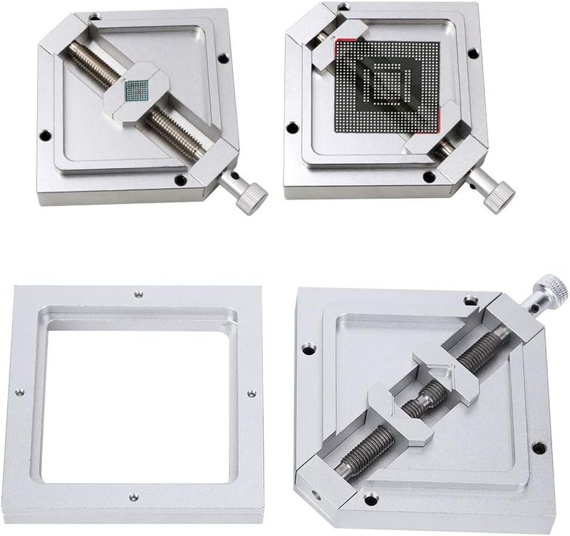 klarako محطة إعادة الكرة BGA HT90 قالب لحام عالمي قطري مجموعة إعادة العمل من سبائك الألمنيوم 90x90 مم - Image 2