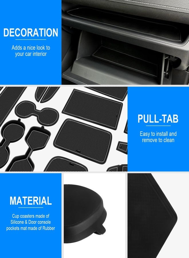 REMOCH for Toyota RAV4 Accessories 2025 2024 2023 2022 2021 2020 2019 and 2021-2025 RAV4 Prime Custom Fit Cup Holder Center Console and Door Pockets Mat Pad (17Pcs Set, Gray Trim) - Image 3
