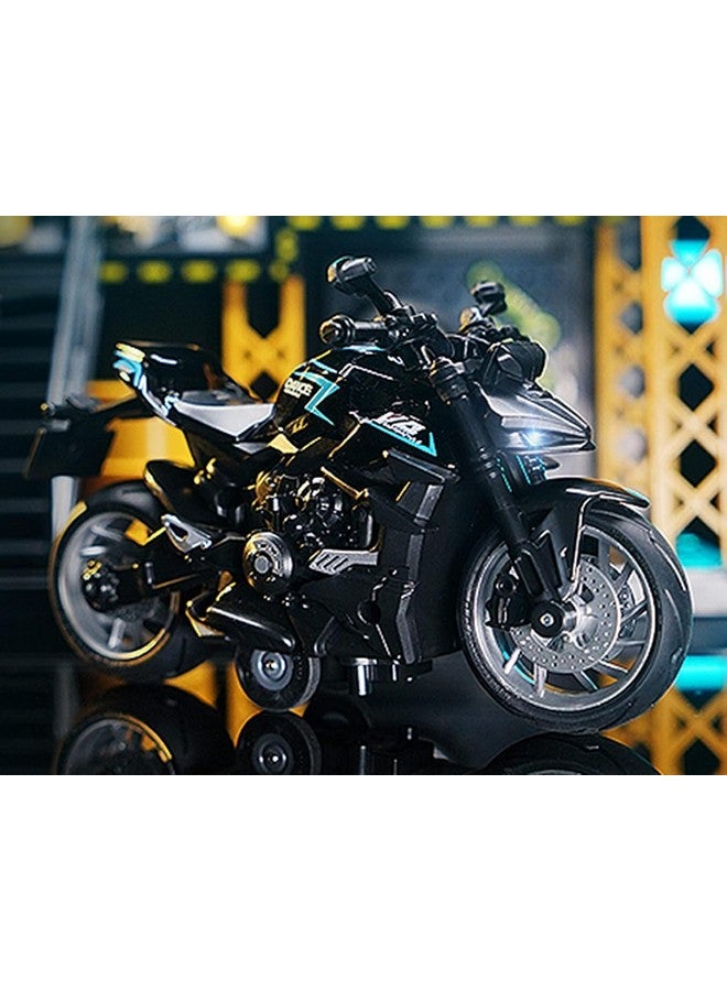 PLUSPOINT Diecast Motorcycle Toy Ducati Bike Scale Model,Pull Back Vehicles Alloy Simulation Superbike with Lights and Sound Also for Car Dashboard,Kids Adult - Image 4