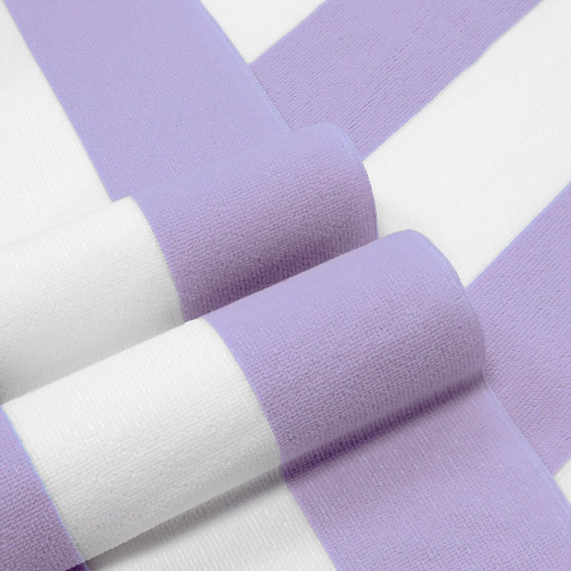 HENBAY Large Oversized Beach Towel - 35 x 70 Inch Microfiber Pool Towel, Purple Striped Quick Dry Cabana Swim Towel - Image 2