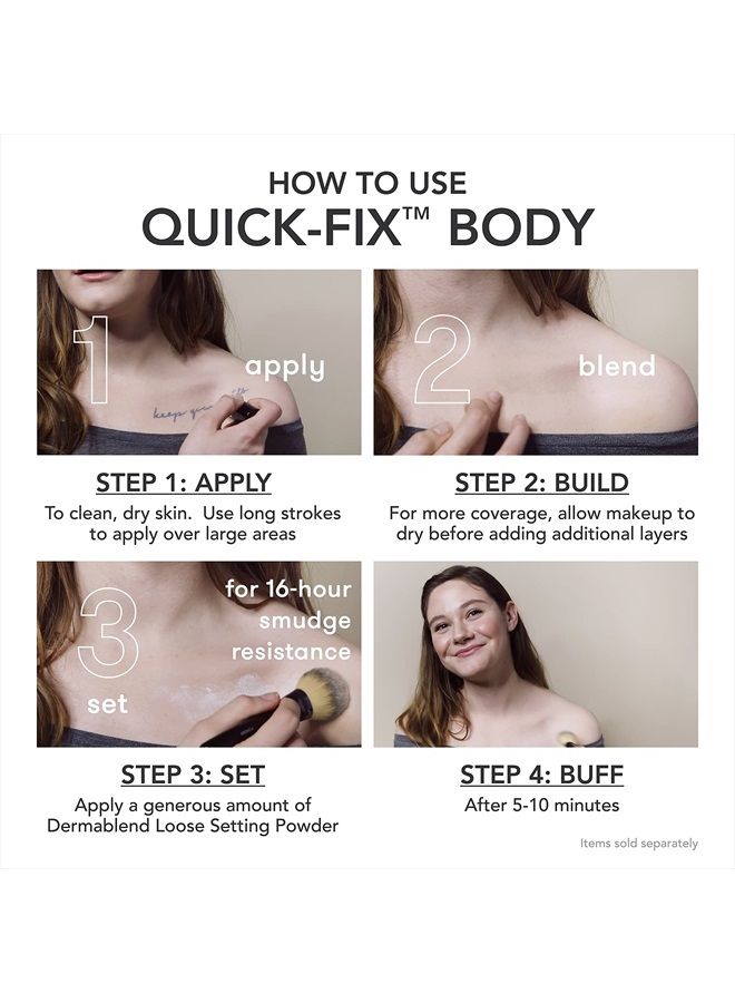 Dermablend ستيك فاونديشن كويك فيكس لتغطية الجسم الكاملة، خافي عيوب مقاوم للماء للعيوب والتاتو، 0.42 أونصة - Image 4
