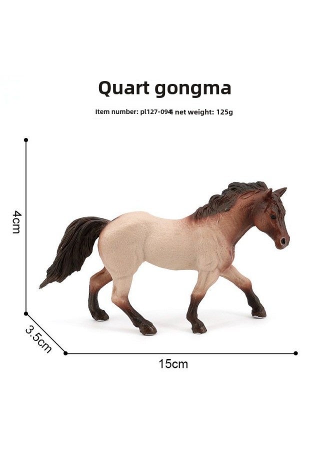 Solid Simulation Animal Model Horse Horse Horse Horse Horse Black Horse Horse Children's Cognitive Toys Animal Model Horse Ornaments-Color:Quarter Stallion 094  - Image 1