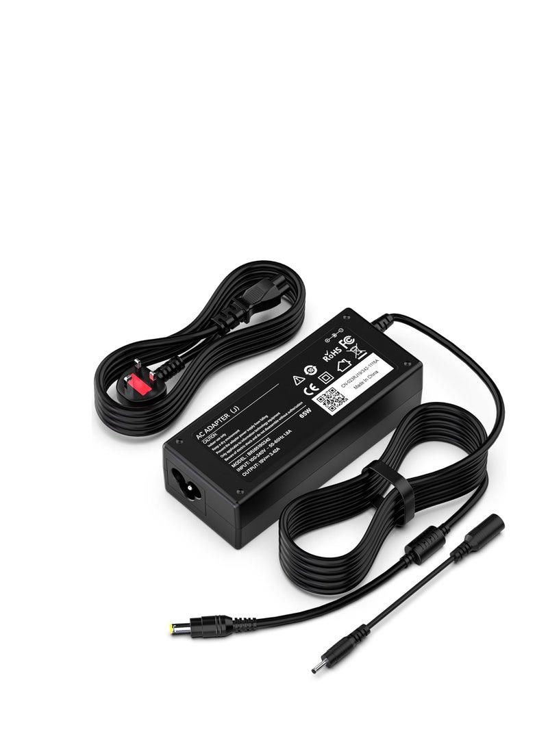 Terabyte شاحن لابتوب أيسر 65 واط، 19 فولت 3.42 أمبير كابل محول طاقة لأيسر أسباير 1 3 5 A114 A315 A314 A515 E3 E5 E15 ES1 ES15 F5 V3 V5 V7 N19C1، سلسلة أيسر سويفت 1 3 5، كروم بوك 11 13 14 15 R11 - Image 1