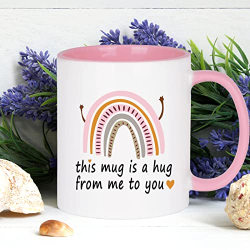 WENSSY Friendship Gifts: Hug Mug - 11 Oz Pink, Perfect for Best Friends, Birthday, Christmas & White Elephant Gifts - Image 4