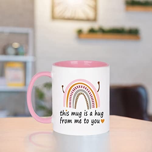 WENSSY Friendship Gifts: Hug Mug - 11 Oz Pink, Perfect for Best Friends, Birthday, Christmas & White Elephant Gifts - Image 3
