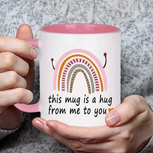 WENSSY Friendship Gifts: Hug Mug - 11 Oz Pink, Perfect for Best Friends, Birthday, Christmas & White Elephant Gifts - Image 2