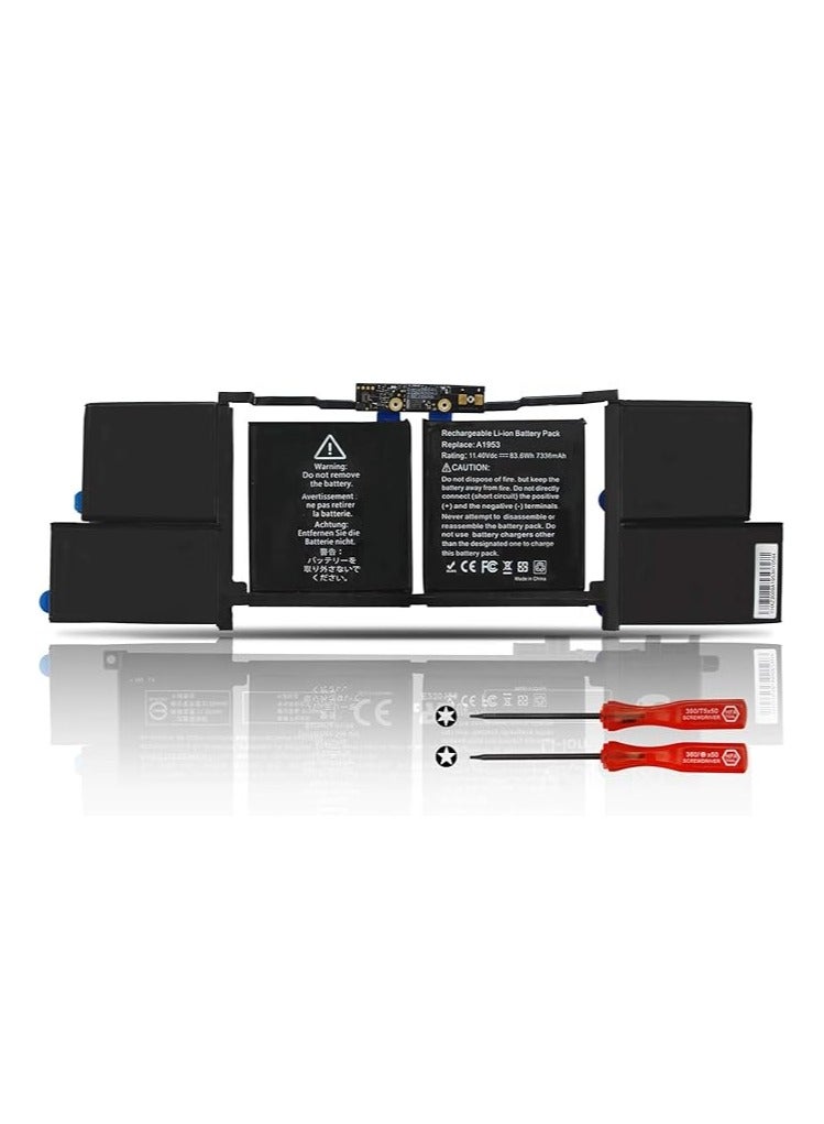 Terabyte بطارية لابتوب بديلة A1953 لجهاز برو 15" مع شريط اللمس A1990 EMC 3215 3359 BTO CTO منتصف 2018 2019 MV902LL/A MV912LL/A MV922LL/A MV932LL/A MV942LL/A MV952LL/A MV962LL/A MV977 222 2LL/A 02B/A - Image 1