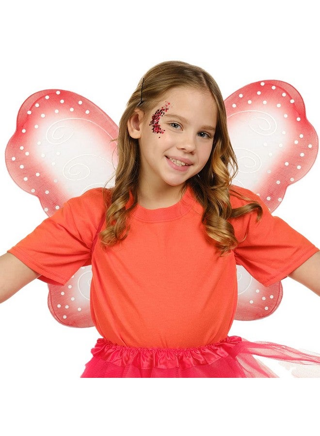Funcredible Red Butterfly Wings ; Fairy Wings With Chunky Glitter Set ; Butterfly Costume Accessories ; Halloween Cosplay Party Favors For Women And Kids - Image 5