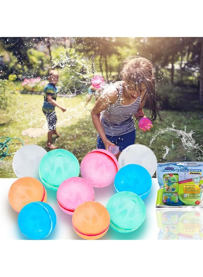 KASTWAVE Reusable Water Balloons Quick Fill Self Sealing Refillable Magnetic Silicone Water Balls For Kids Summer Water Toys Outdoor Toys Pool Toys Self Sealing Water Bomb For Kids Adults (6 Pcs) - Image 1