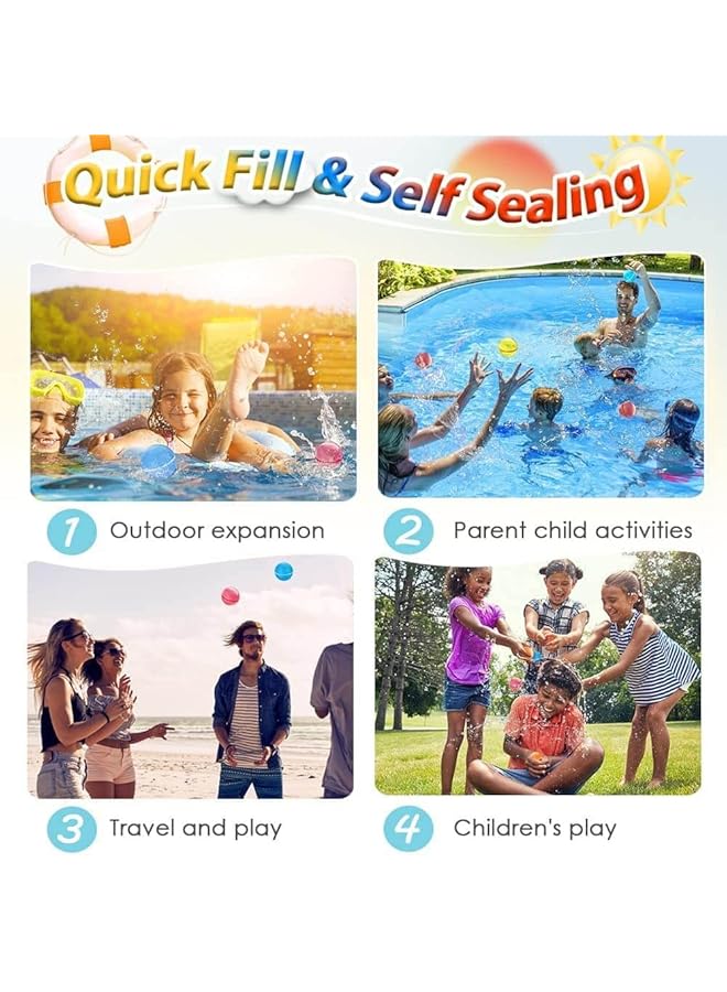 KASTWAVE Reusable Water Balloons Quick Fill Self Sealing Refillable Magnetic Silicone Water Balls For Kids Summer Water Toys Outdoor Toys Pool Toys Self Sealing Water Bomb For Kids Adults (6 Pcs) - Image 5