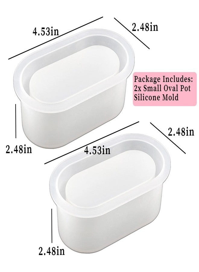 Wehous 2PCS Oval Plant Pot Mold Candle Holder Storage Box Jar Silicone Molds for Epoxy Resin Casting Unique Jewelry Trinket Container Bowl Resin Concrete Cement Molds DIY Art Craft Table Home Decor - Image 3