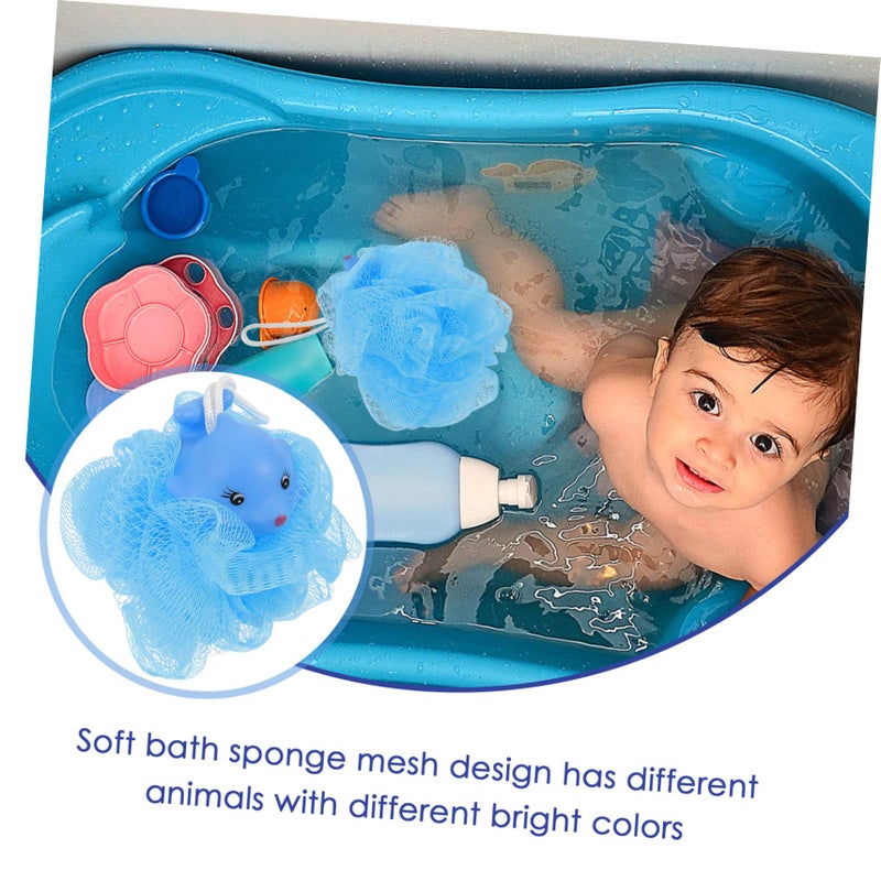 Soft Animal Shaped Loofah Bath Sponge For Kids Exfoliating Body Scrubber - Image 5