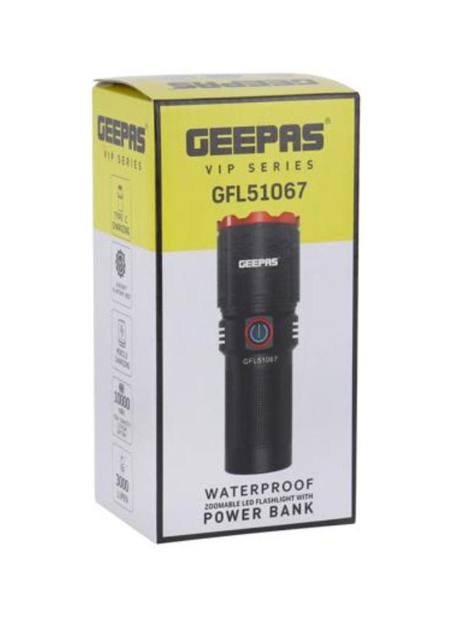 GEEPAS Waterproof Zoomable LED Flashlight with Power Bank - Image 4