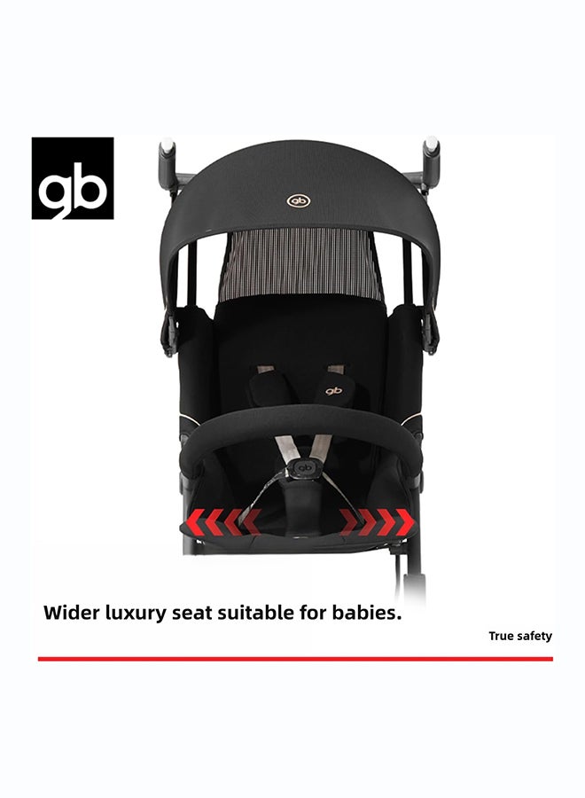 GB Pockit All-Terrain Travel Stroller Airplane Cabin for 22kg Weight Baby, Compact Lightwight Stroller for Toddler, Foldable Pushchair with Removable Canopy, Black&Gold - Image 5