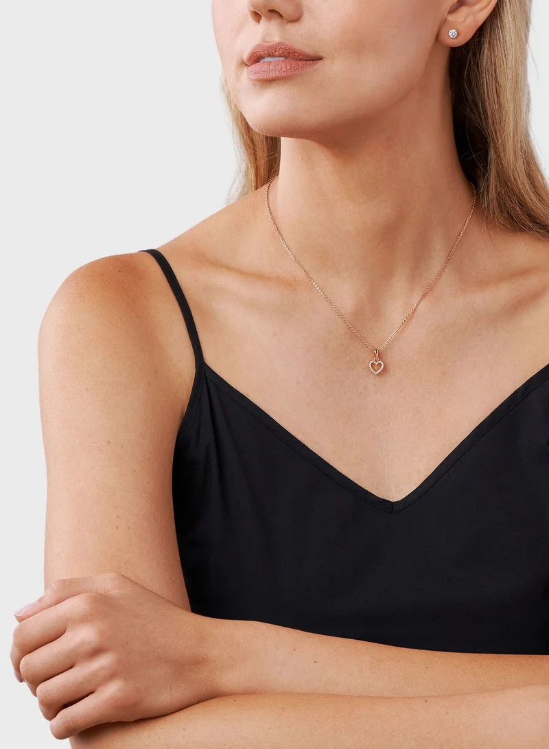 Michael Kors Mkc1130An791 Heart Detail Necklace