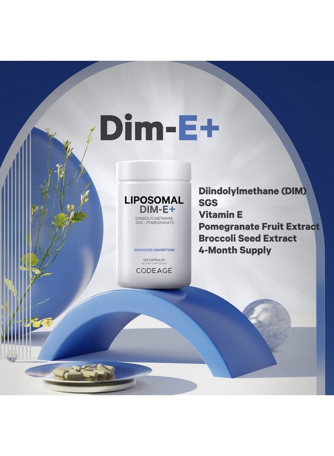 Codeage Liposomal Dim Supplement Sgs Pomegranate Broccoli Antioxidant Vitamin E Isomers Tocopherols Alpha Beta Gamma Delta Liposomal Diindolylmethane Dim Vitamins 4Month Supply 120 Capsules - Image 3