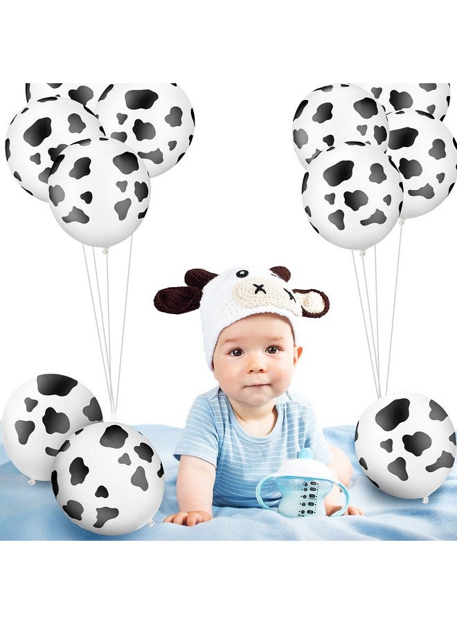 Sumind 25 Pieces Cow Print Balloons 12 Inch Latex Farm Animal Balloons for Western Cowboy Cowgirl Birthday Farmhouse Baby Shower Party Favor Supplies Decorations(Cow Style) - Image 2