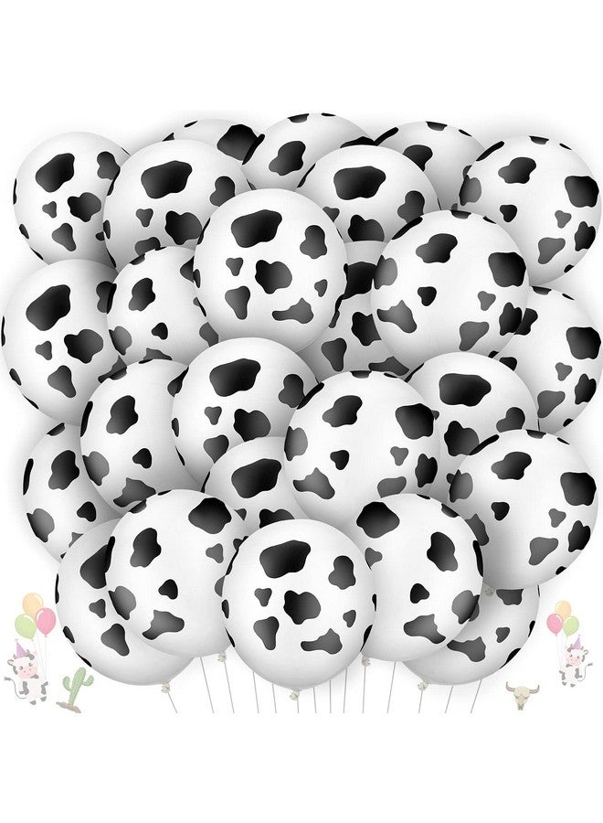 Sumind 25 Pieces Cow Print Balloons 12 Inch Latex Farm Animal Balloons for Western Cowboy Cowgirl Birthday Farmhouse Baby Shower Party Favor Supplies Decorations(Cow Style) - Image 1