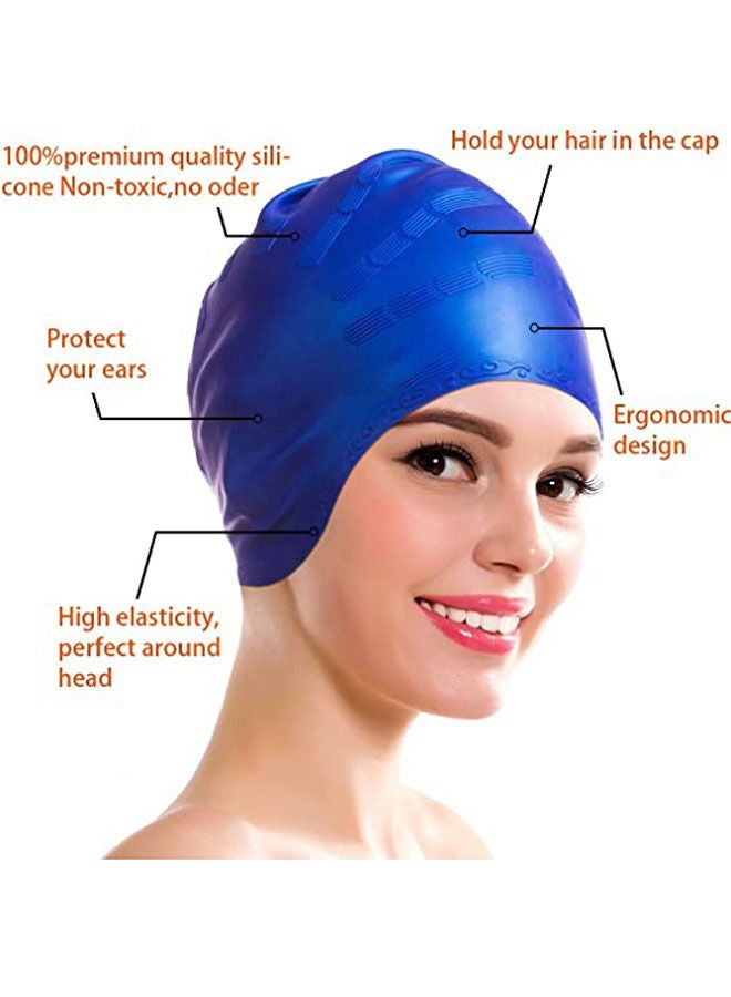 Rock Pow Pow Swim Cap Swim Goggles For Long Hair Anti Fog Uv Protection For Adult And Kid With Nose Clip Ear Plugs Sets - Image 2