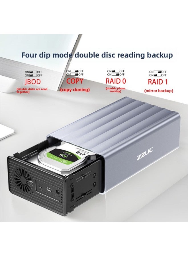 Hard Disk Array Enclosure 3.5/2.5 Inch RAID Multi-Disk External Solid State Mechanical Base Array Cabinet-Color:T66 [2 Trays-4 Types Of Raids] 2.5/ 3.5inch * Supports 56tb - Image 3